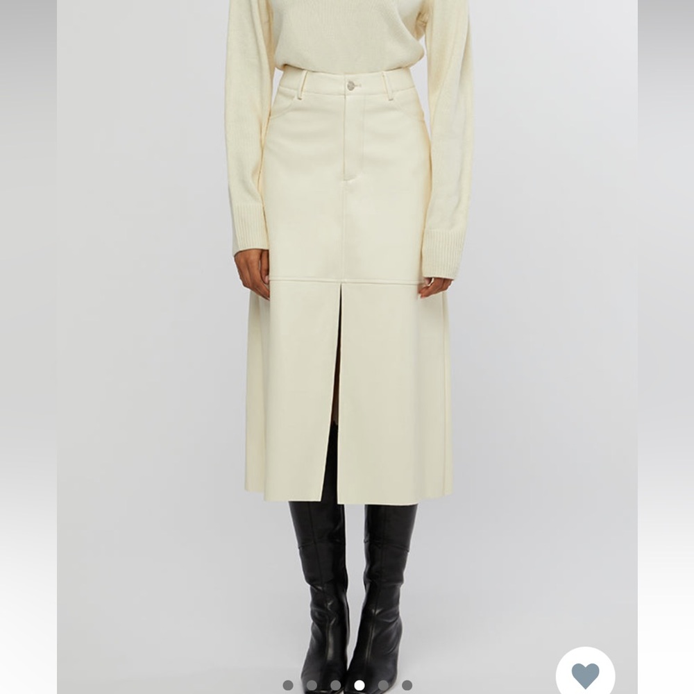 WeWoreWhat Vegan Leather Midi Skirt